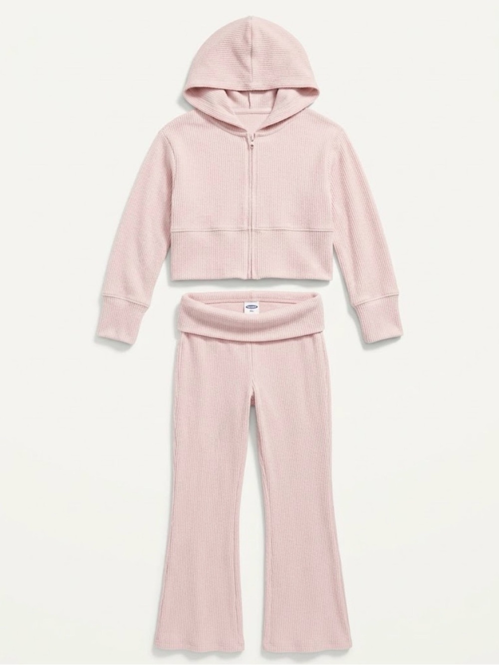 Old Navy Girls Light Pink CozePlush Ribbed Lounge Set Size M (8)